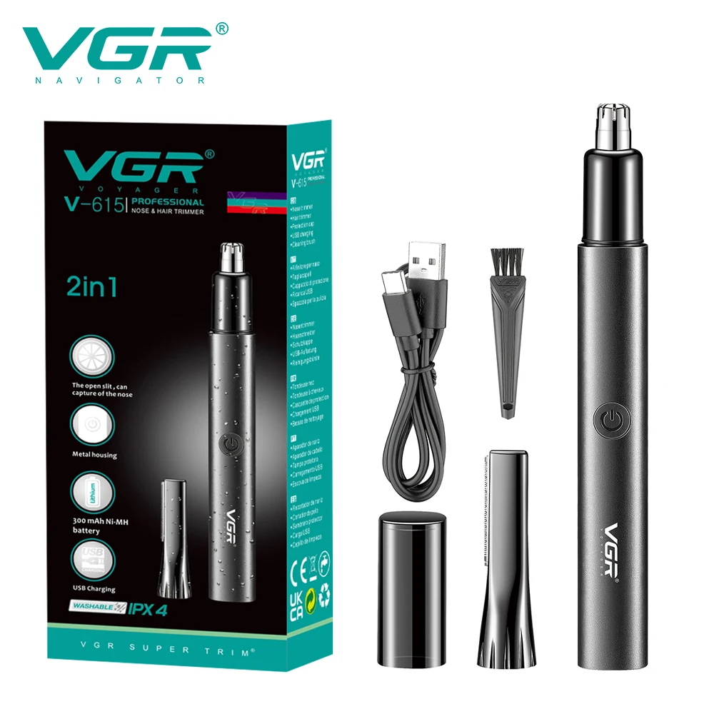 VGR cross-border new nose hair device IPX4 waterproof portable 2-in-1 home electric razor