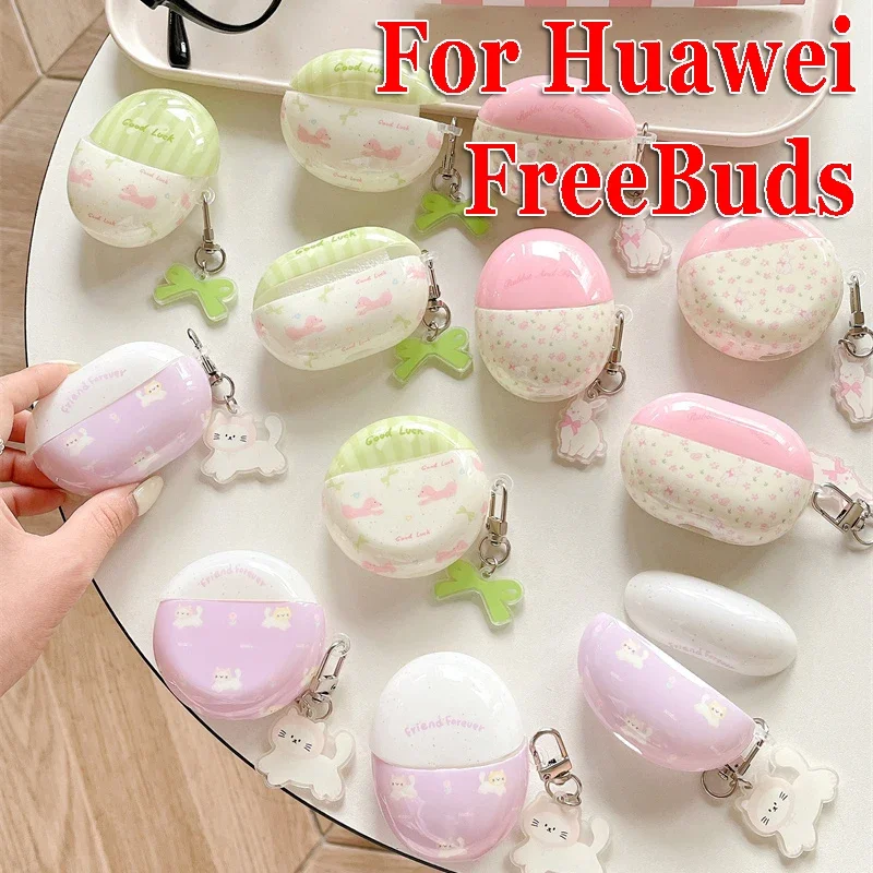 Cute Animals 5i Cover for Huawei Freebuds Pro 3 Case Cover for Freebuds 4/4E Case for Freebuds 5 Funda Huawei Earbuds SE2