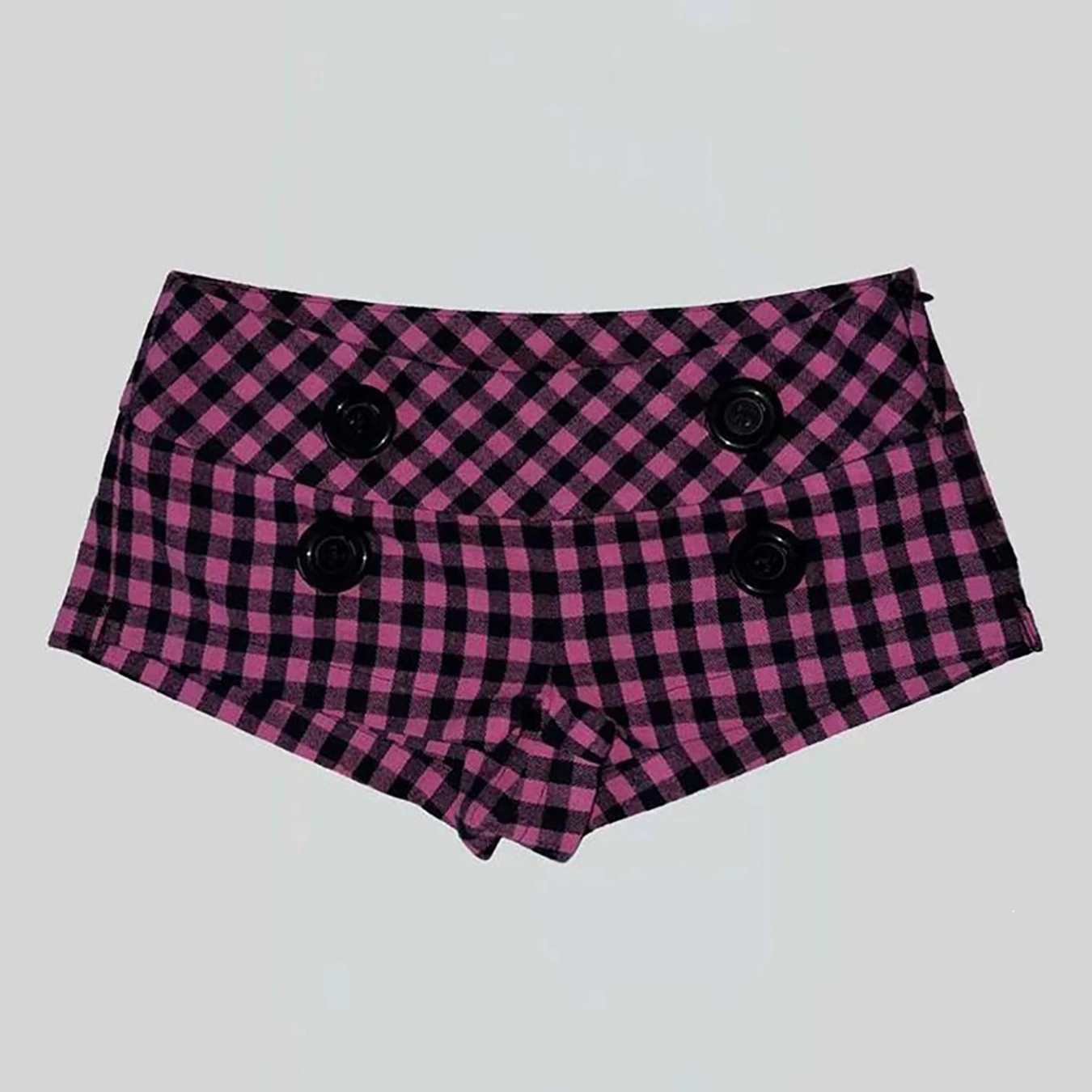 Summer Lazy Personalized Casual Style Button Contrast Low Waist Shorts