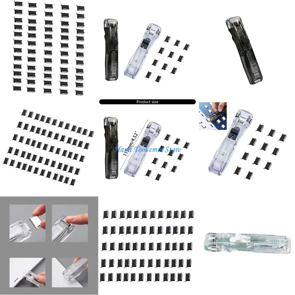 H37F 5PCS موزع المشبك الورق المحمولة متعددة الوظائف ملف المشبك موزع