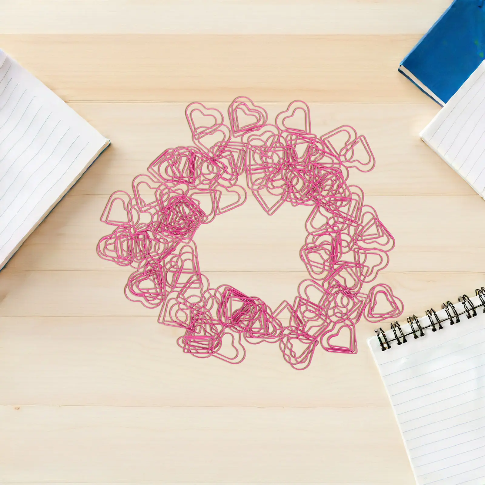 

100Pcs Heart Shaped Paper Clips Metal Clips for Document Sorting Office Stationery Valentine Classroom Rewards and Decorative