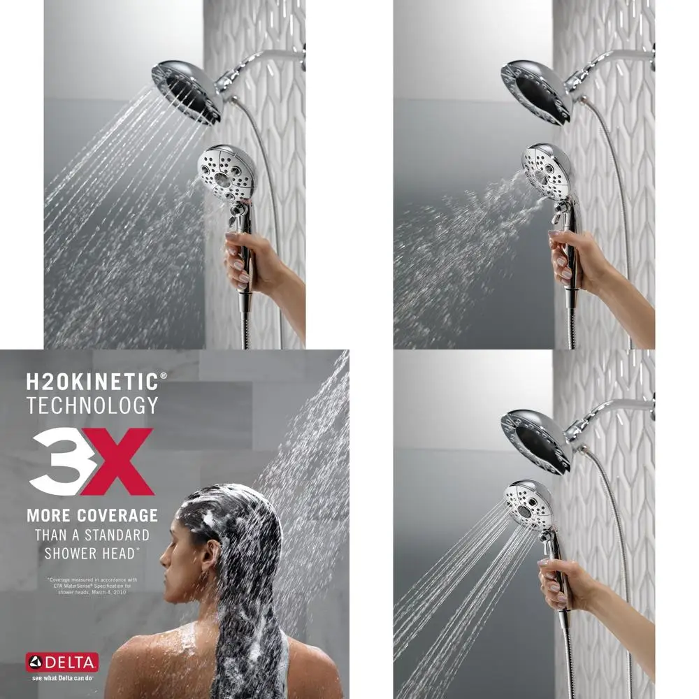 

5-Spray In2ition Dual Shower System with Handheld, H2Okinetic Chrome, Magnetic Dock