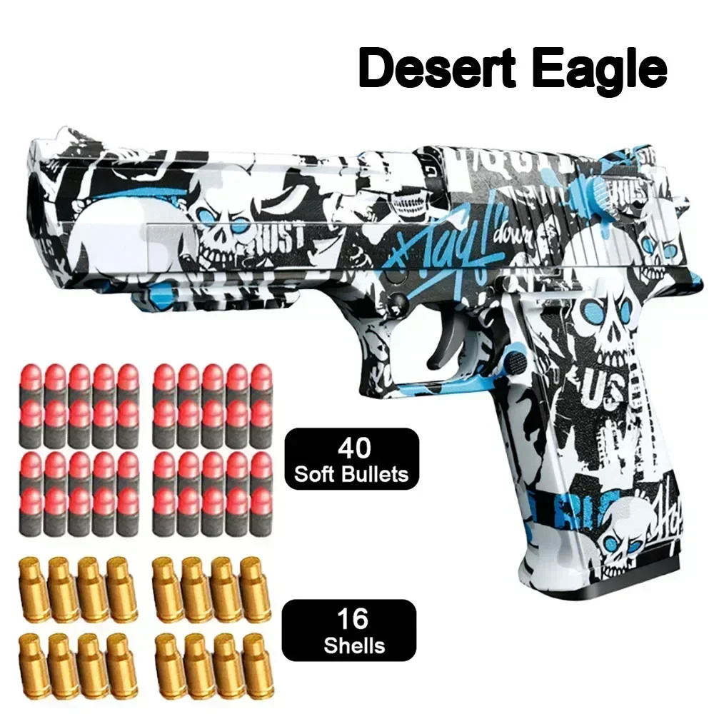 80 Balas Blandas Y 24 Conchas Para Pistolas De Juguete Glock، Pistola Desert Eagle Colt 1911، Municionales De Balas De Espuma