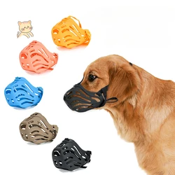 Adjustable Dog Muzzle Soft Silicone Breathable Mesh Strong Basket Small&Large Dog Mouth Muzzles Pet Training Accessories