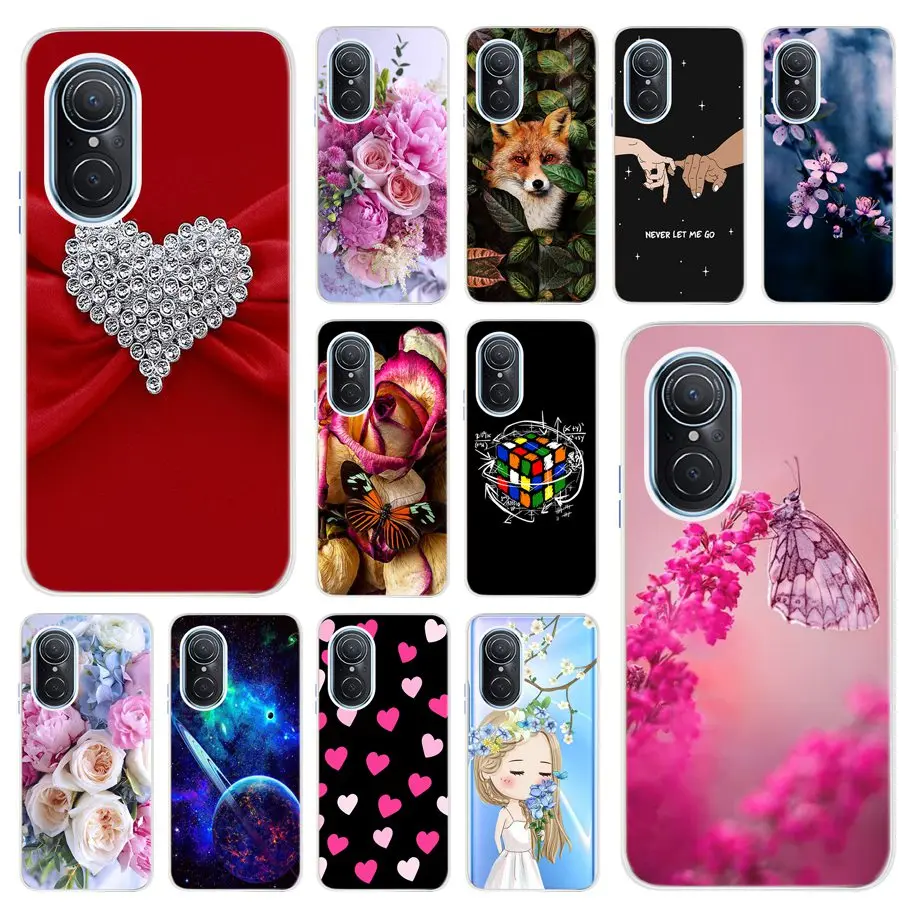 Untuk Huawei Nova 9 Casing Nova 9 SE 4G Penutup Lucu Cinta Hati Dicetak Bumper Tahan Benturan untuk Huawei Nova 9 SE Honor9 SE Nova9 Perumahan