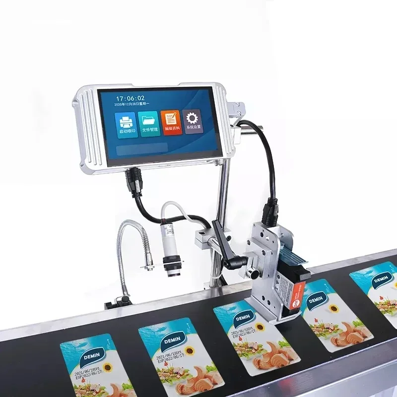 Online digital intelligent Tij thermal inkjet printer inkjet printer plastic bottle/bag shelf life code printer limited time