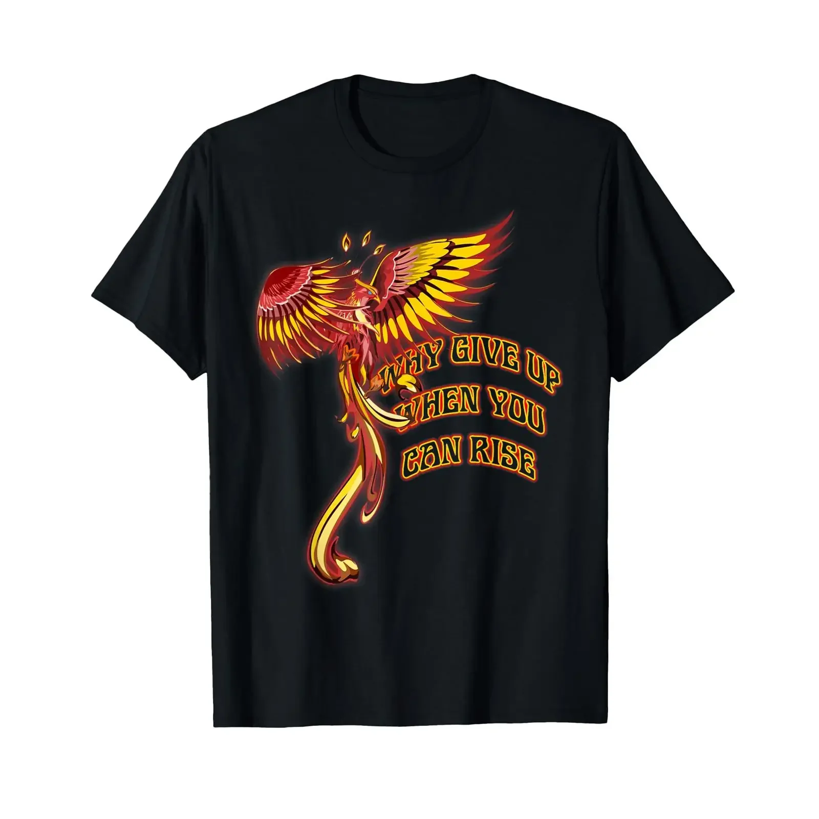 Phoenix Firebird Mythical Why Give Up When You Can Rise T Shirt vintage Washed homme Breathable Top For Everyday Wear Versatile