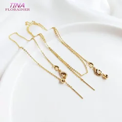 14K Gold Color Brass with Lobster Clasps Finished Necklace Chain High Quality DIY Jewelry Making Findings Accessories