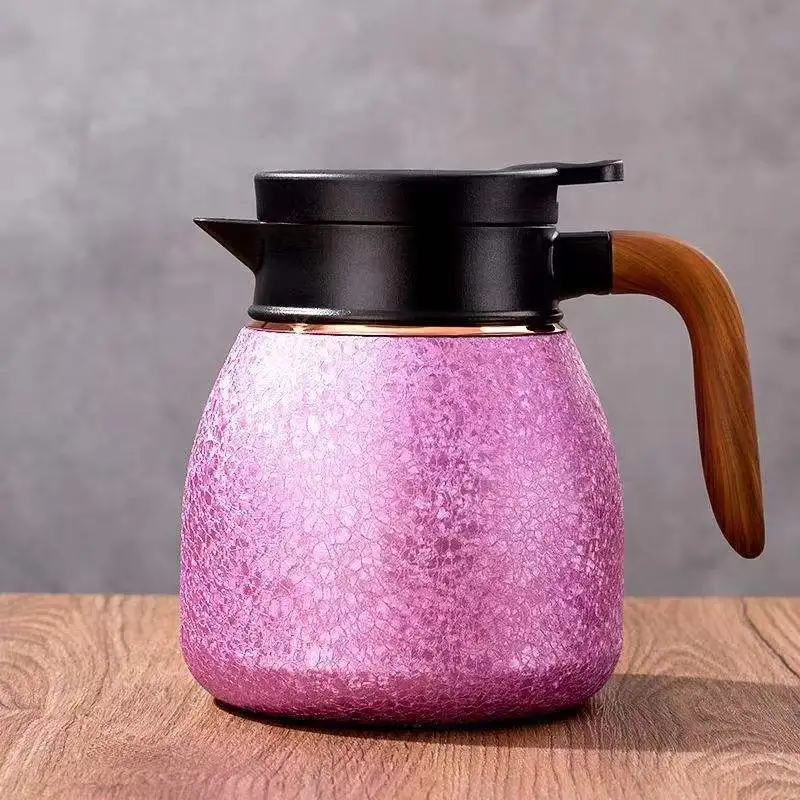 Tetera aislante con tapa de titanio, tetera de estofado para el hogar de gran capacidad, tetera de separación de agua y té para oficina, novedad de 2025