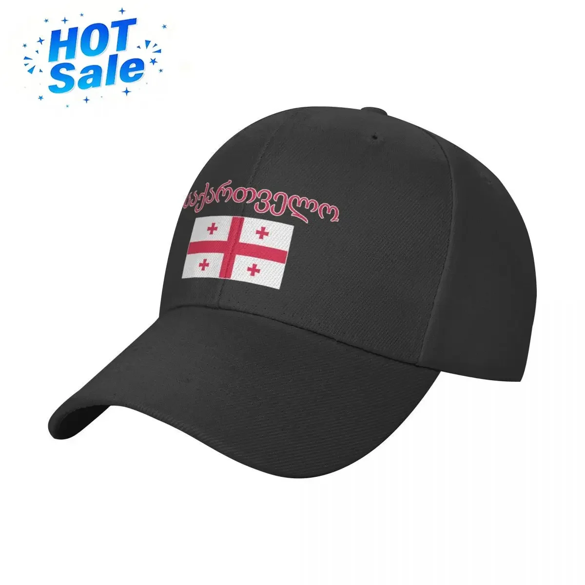 Custom Hats Georgia Country Name With Flag Sun Baseball Cap Breathable Adjustable Men Women Outdoor Soccer Hat For Gift