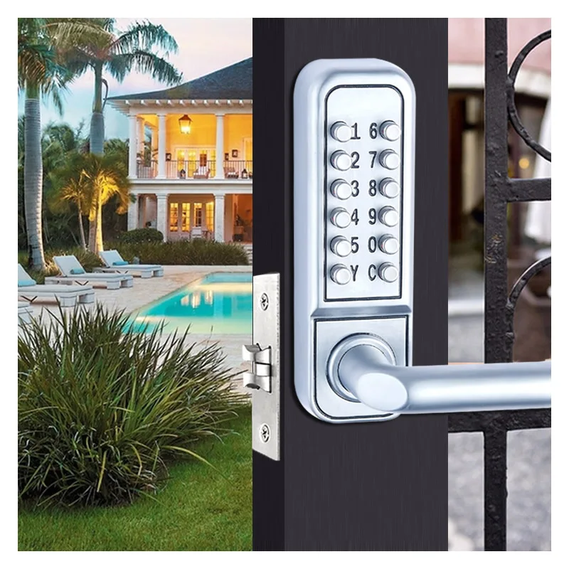 Brand New Keyless Mechanical Door Lock Push Button Digital Combination Code Password Zinc Alloy Lock With Handle