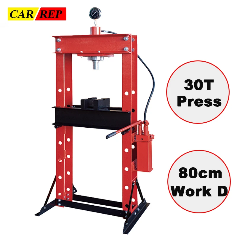 Hydraulic Shop Press 30 Ton H-Frame Garage Floor Adjustable Shop Press With Plates, Manual Hydraulic Shop Press