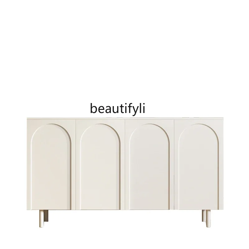 

French Cream Style Shoe Cabinet Modern Simple Hallway Sideboard Cabinet Living Room Partition Decorative Storage Cabinet