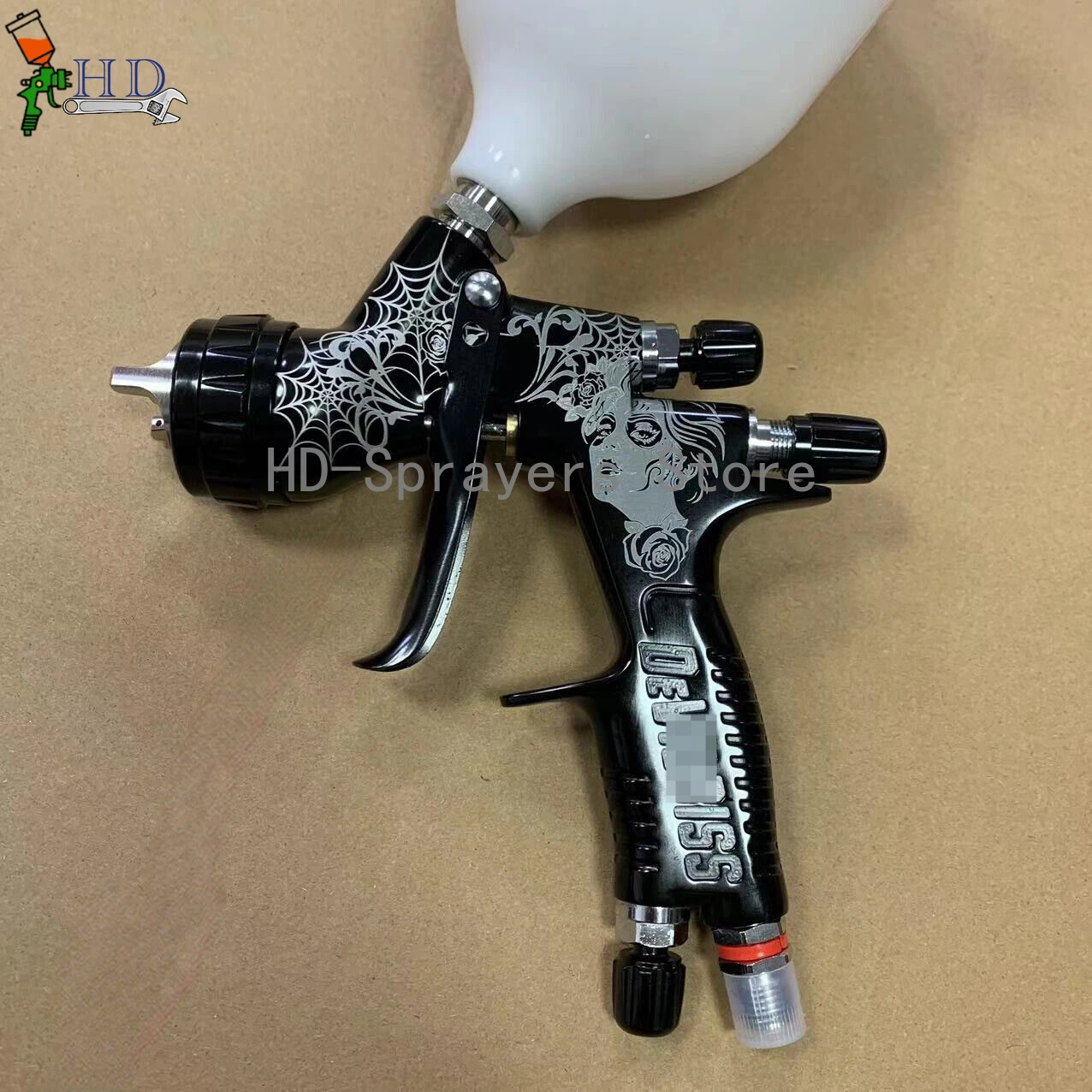 High Quality Black spider Spray Gun Car Paint Spray Gun TE20/T110 1.3/1.8mm Nozzle Paint Gun Water Based Air Spray Gun Airbrush