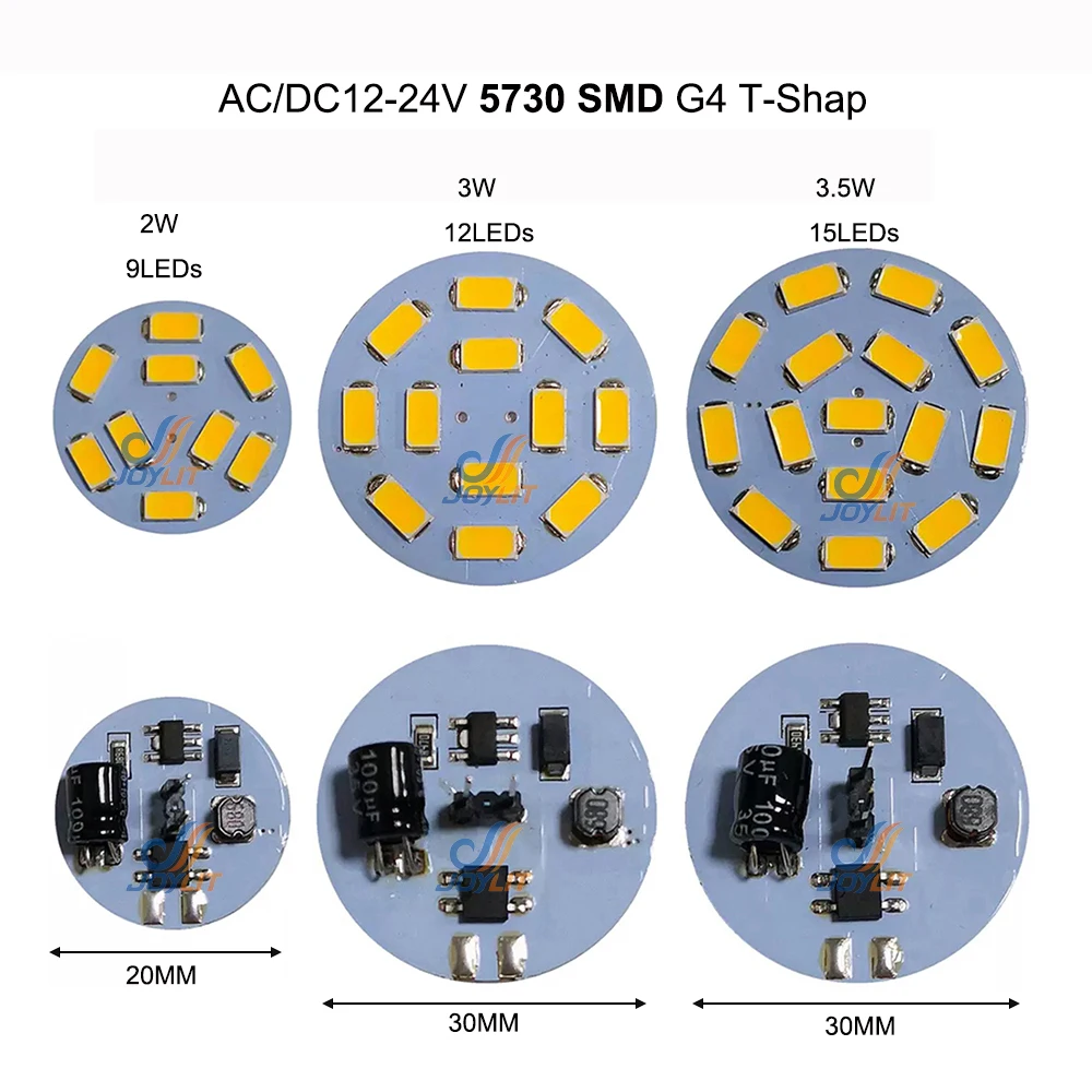 10Pcs/Lot G4 T-Type LED Bulb AC/DC 12-24V 5050 5730 LED Light 2W 3W 5W CRI90 9/12/24 LEDs 180° Beam Angle 3000K 6500K for Marine