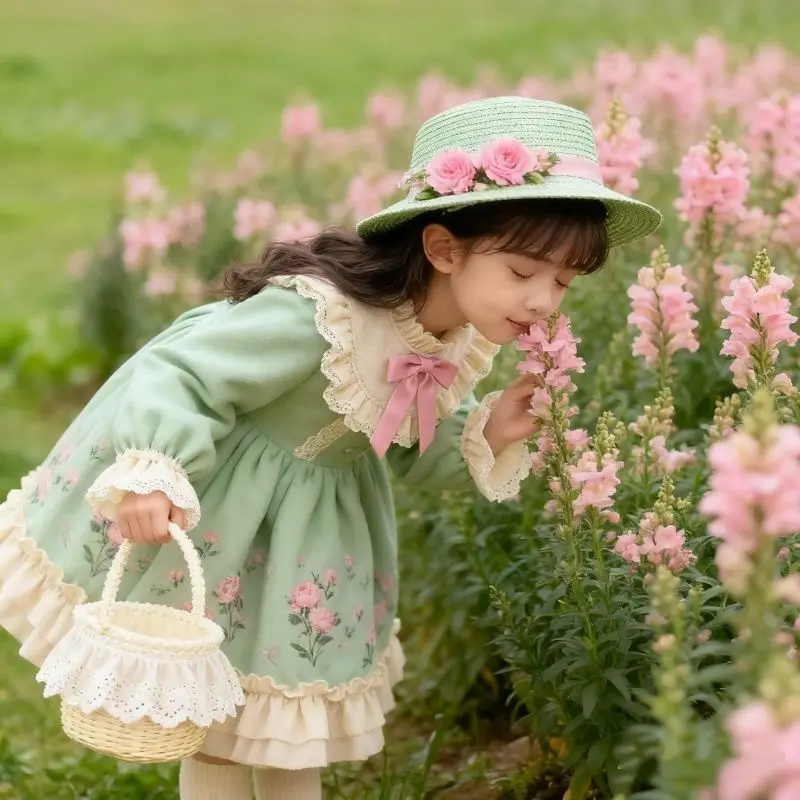 Girls' New Dress for Autumn and Winter2025Baby Palace Style Sweet and Fashionable Birthday Dress Princess Gown