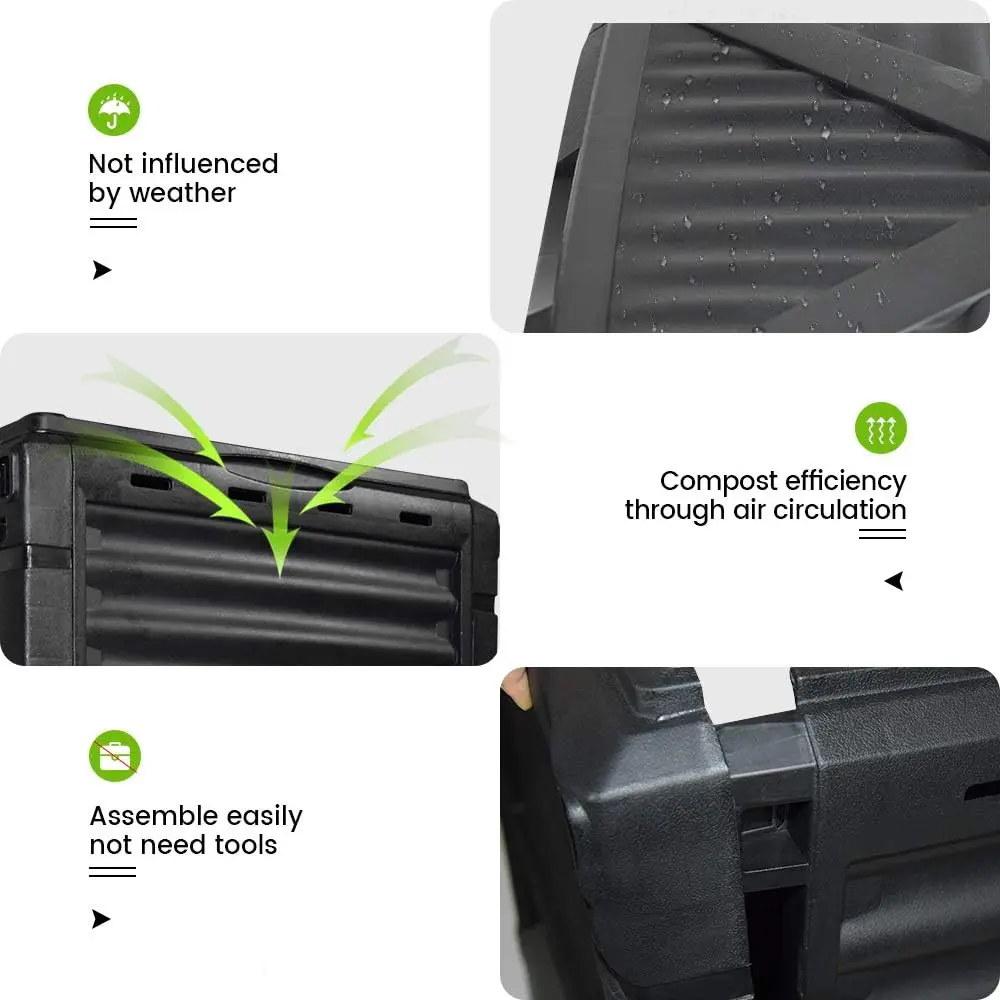 Large 80 Gallon Compost Bin, BPA-Free Material, Easy Assembly for Fast Soil Creation