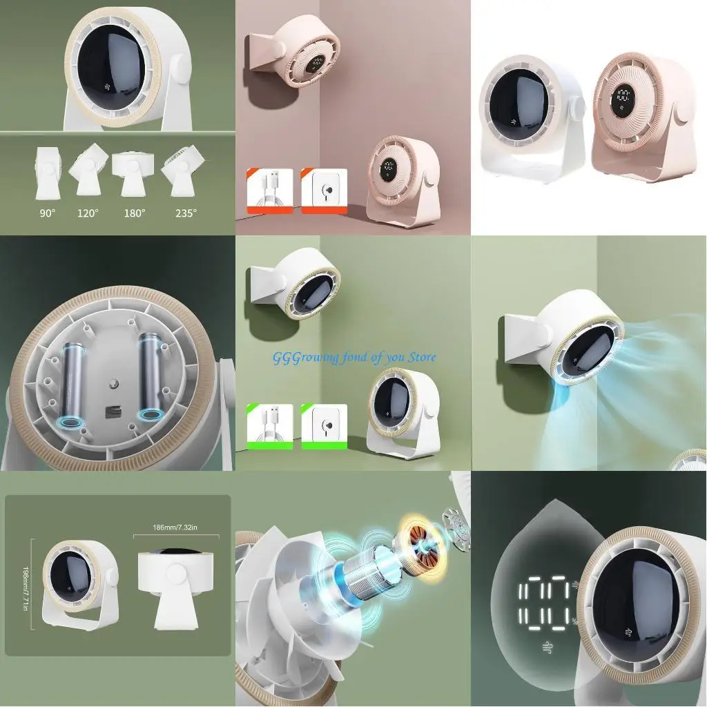 

H9EB USB Rechargeable Hangings Ceiling Fan Portable 100 Speed Adjustable Rotatable Fan 3600mAh USB Desk Fan