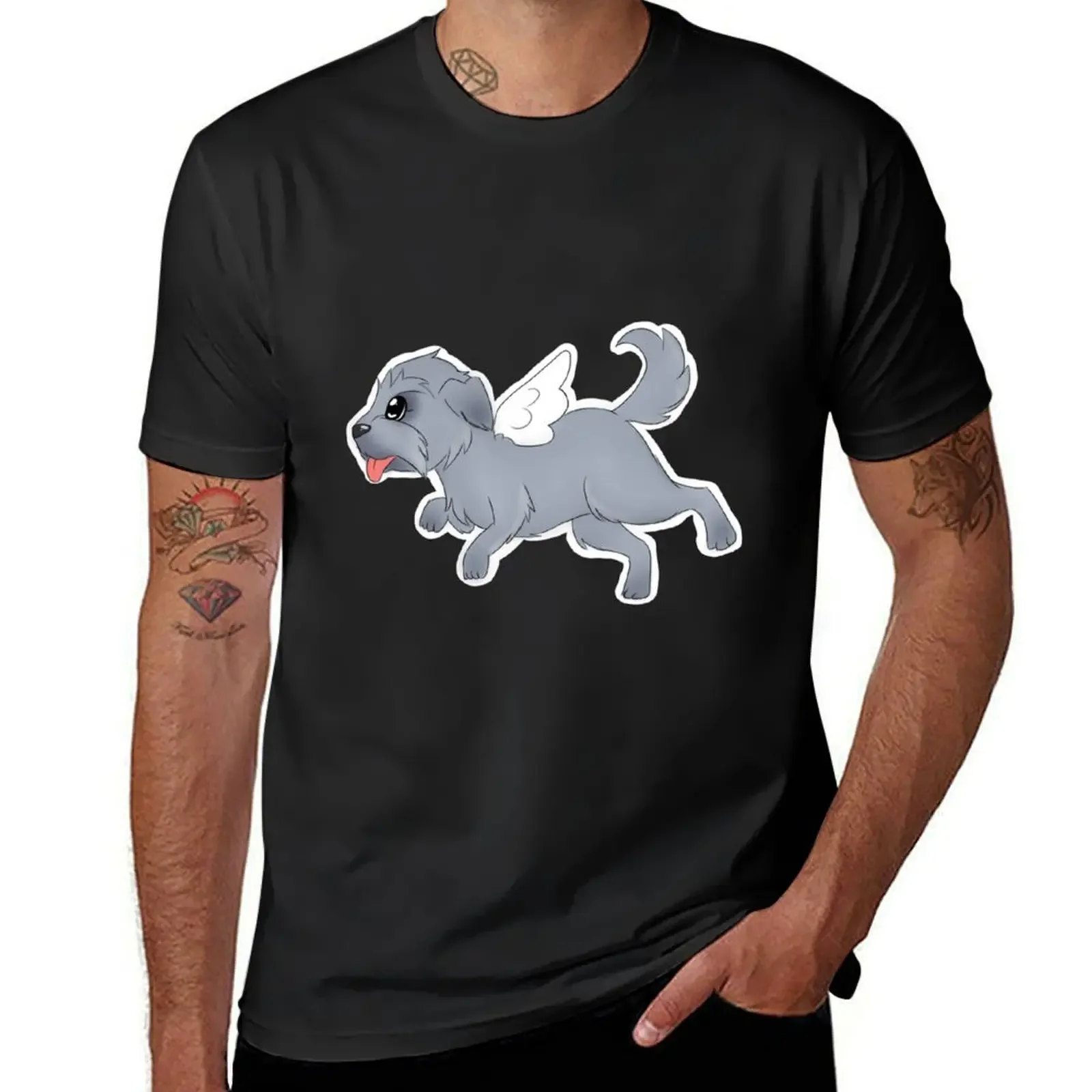 Winged pupper b T-Shirt plus sizes designer shirts summer clothes T-shirt men