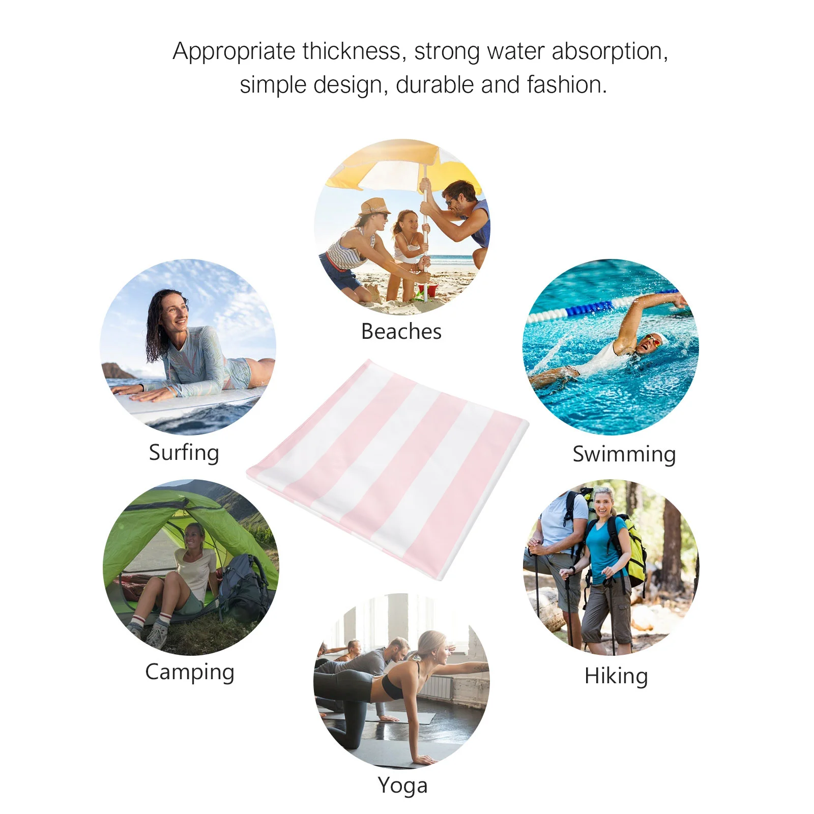 

Washable Quick-dry Bath Towels Travel Beach Super Absorbent (polyester) Packable