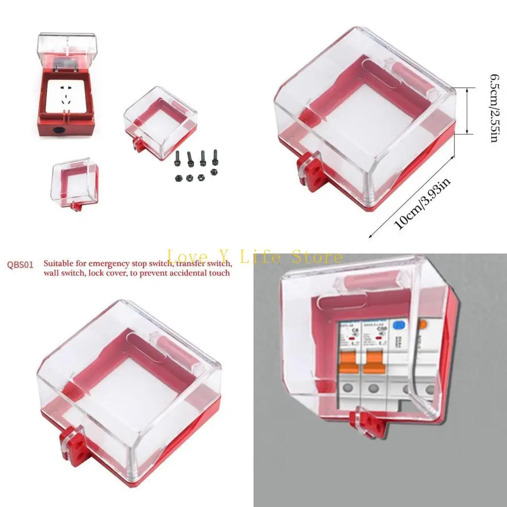 

L74C Блокировочная крышка розетки для настенных выключателей Прозрачная пластиковая крышка для настенных выключателей Запираемая