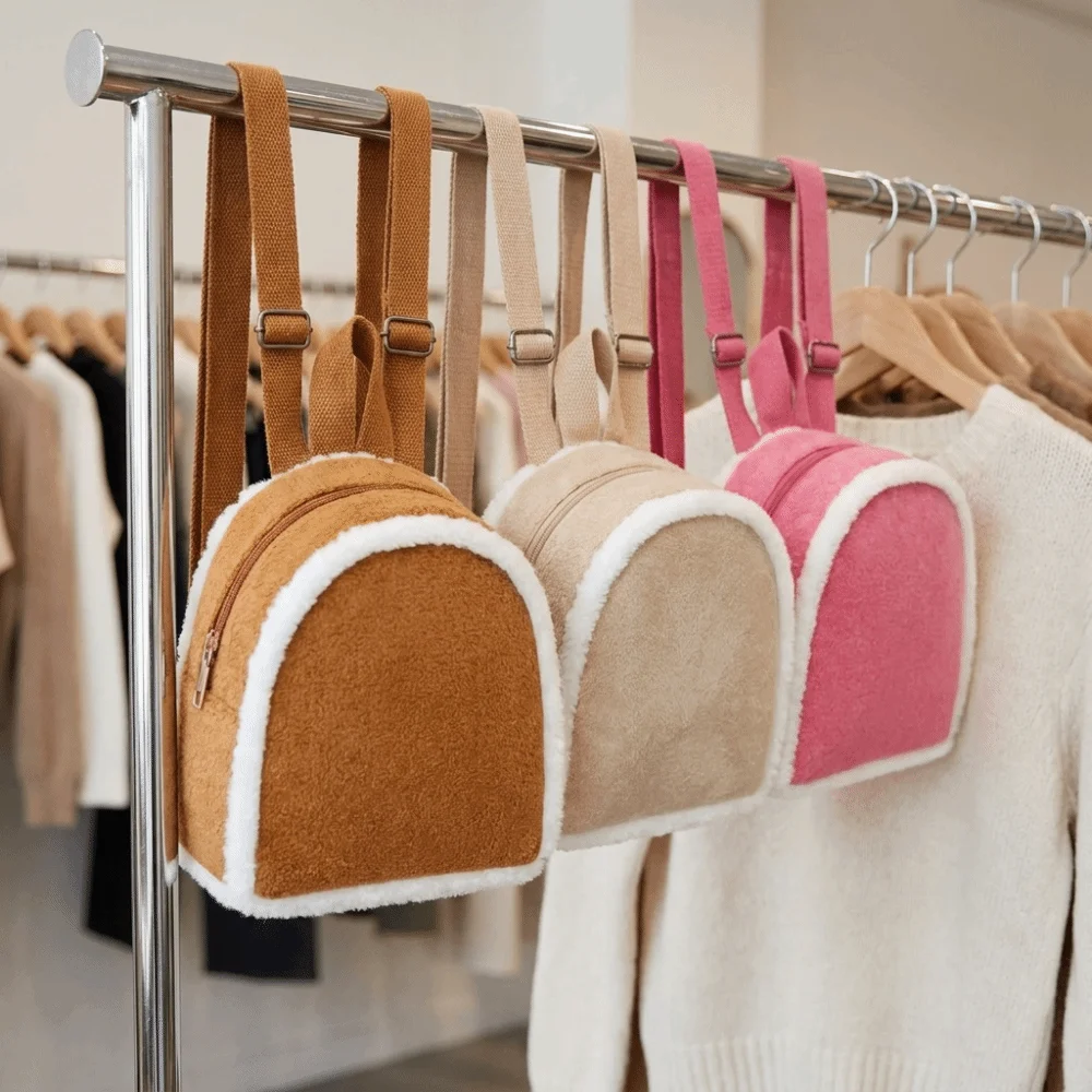 Versatile Women Backpack Mini Size Semi-Circular Shape Student Backpack edging Lightweight Winter Backpack for Girls