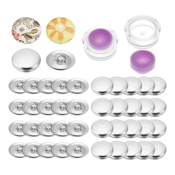 100 Sets Cover Button Kit With Tools,Fabric Button Making Kit,Fabric Cloth Covered Flat Back Buttons Maker Easy To Use A