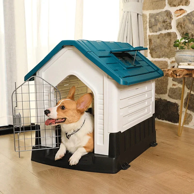 

Waterproof Ventilate Pet Kennel All Weather Dog House Puppy Shelter Indoor Outdoor Plastic Pet Dog House