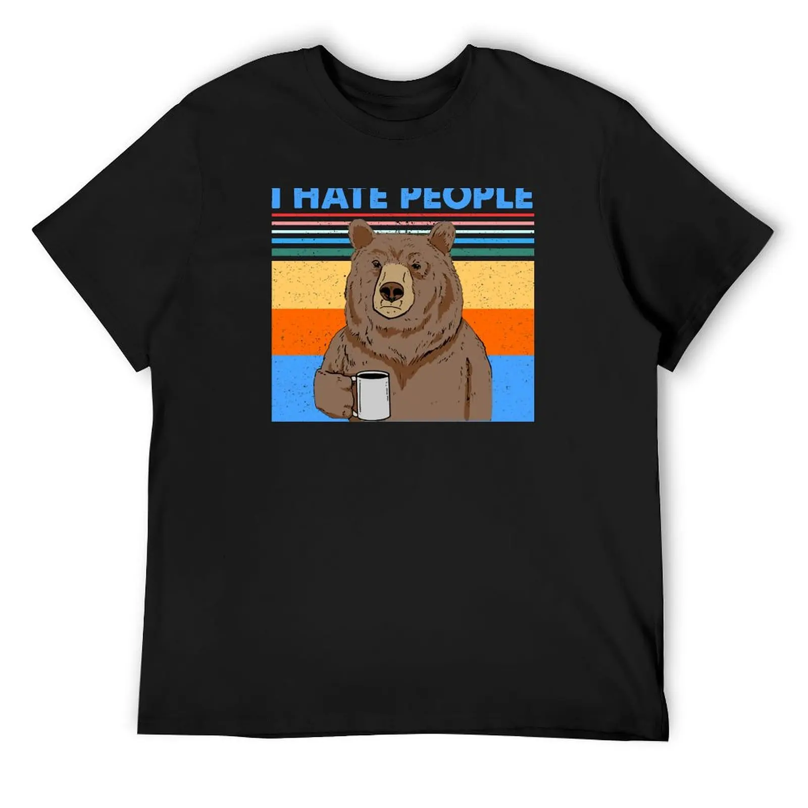 

Bear Drink Coffee I Hate People T-Shirt korean fashion new gifts and t-shirts anime tshirt mens cotton t shirts
