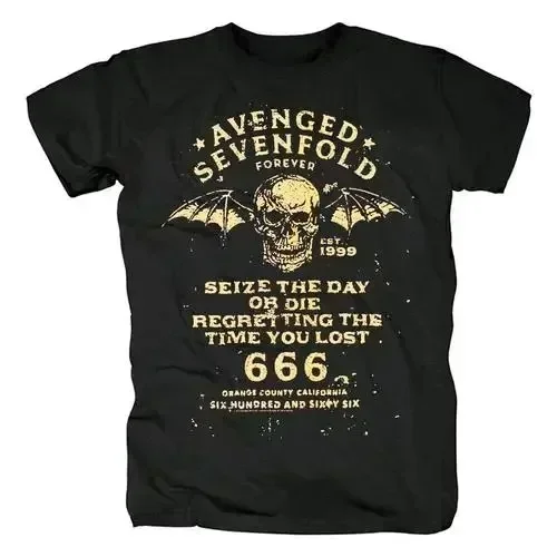 

Avenged Sevenfold Metal Rock Graphic Print Short Sleeve 100%Cotton Tees Hip Hop Fashion Shirts Plus Size T Shirt for Men Tops