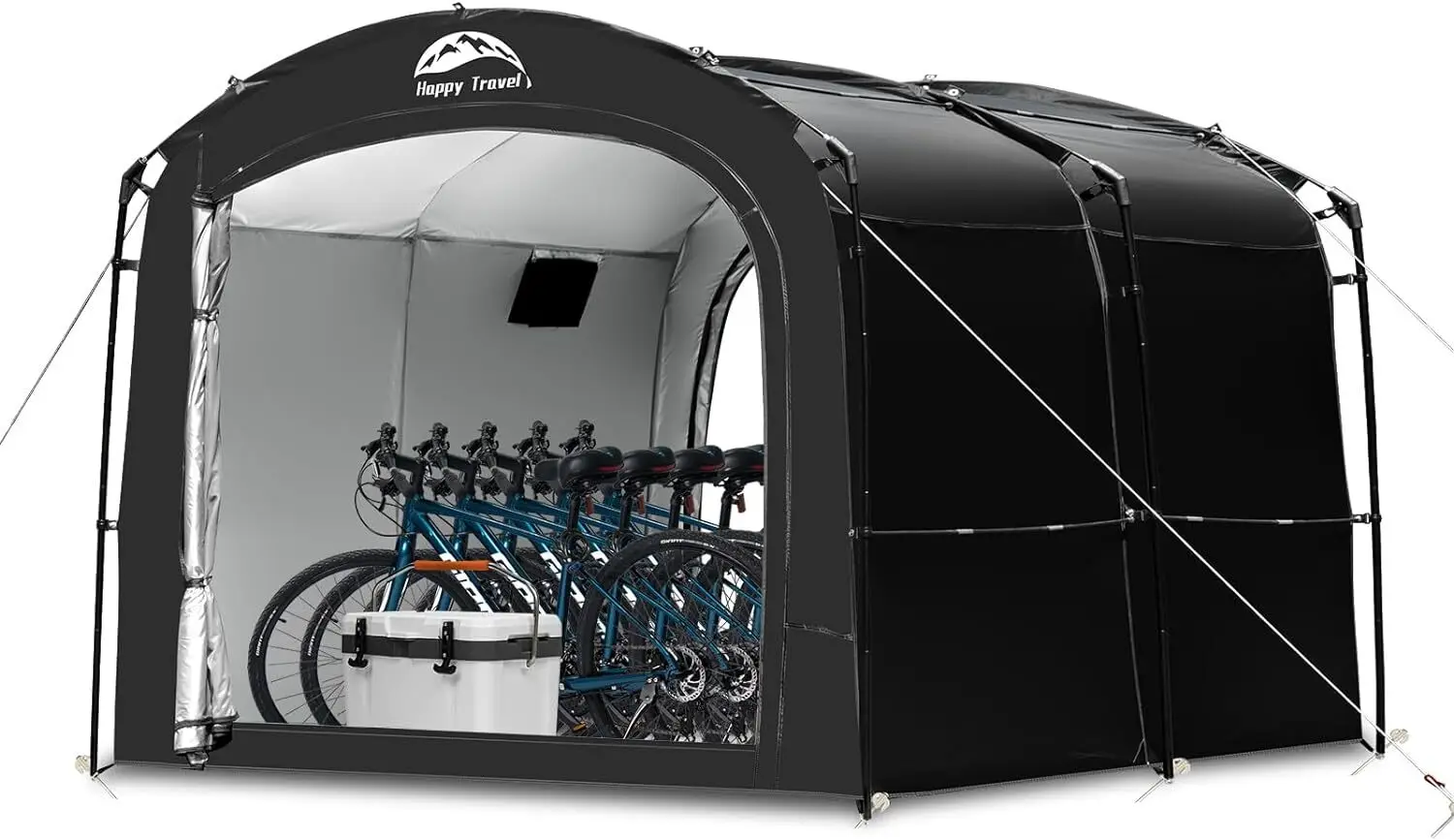 

Bike Storage Tent, Outdoor 8×7×6.3ft Large 2-in-1 Portable Shed More 30% Top Space W/Double Doors with Mesh, Outside Lawn Mower