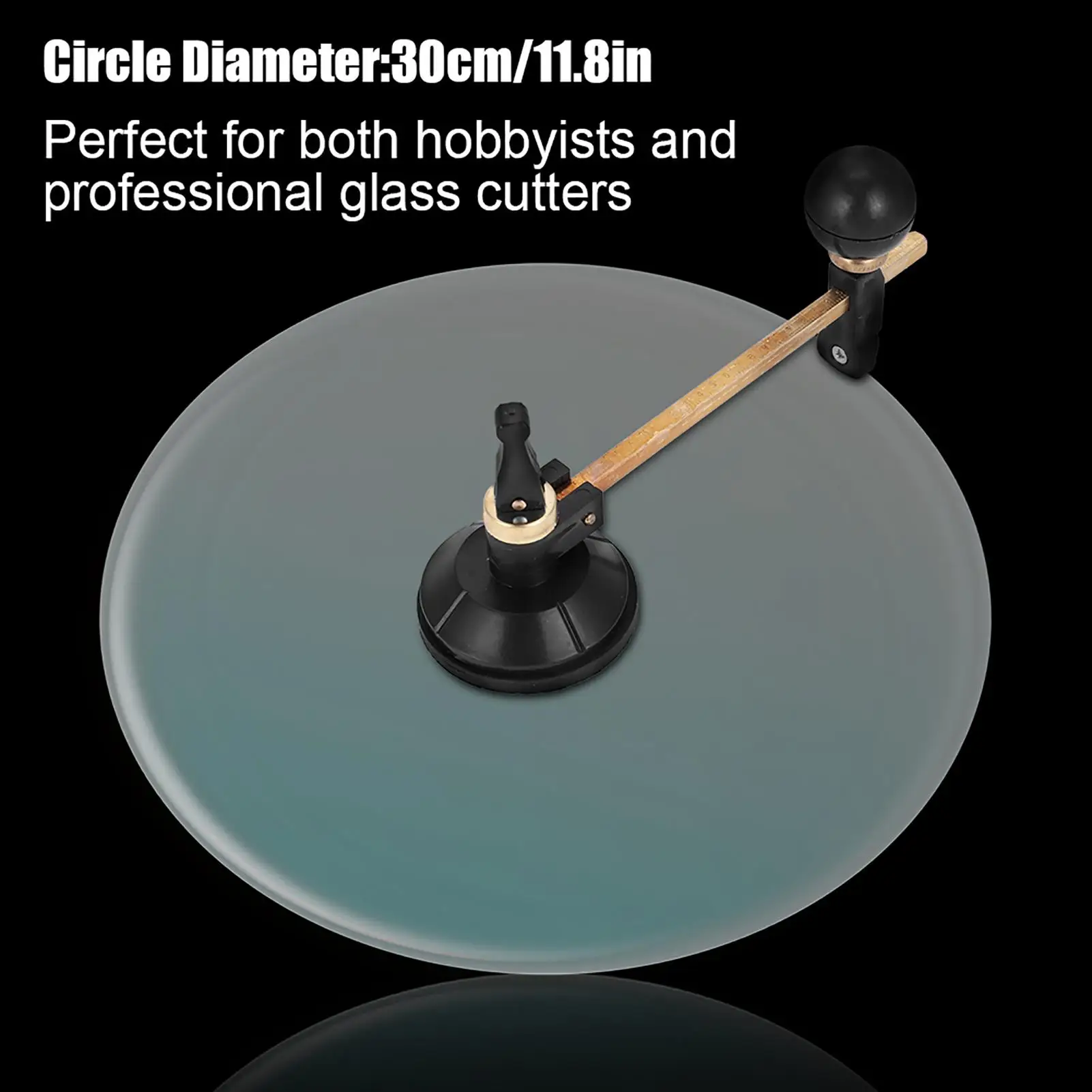 6-Wheel Glass Compass Cutter with Suction Cup - Circular Cutting Tool