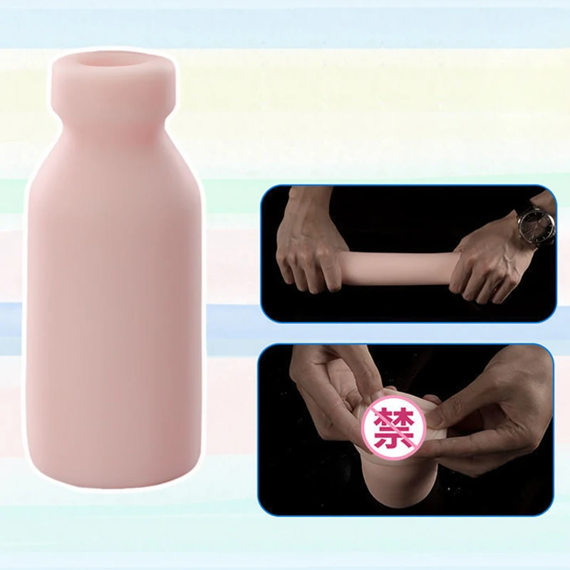 Small Milk Bottle Sex Toys for Men Masturbator Male Pussy Vaginal Pornografia Milk Bottle Style Portable Adult Toys Pocket Pussy