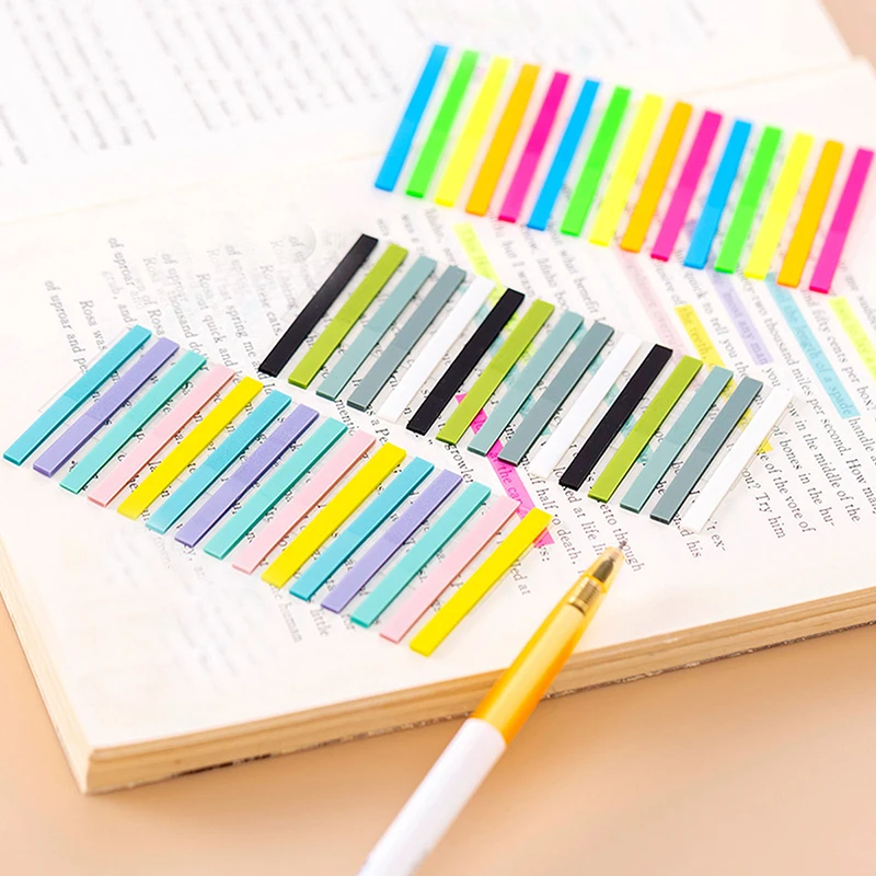 300pcs/set Reading Aid Highlight Sticker Transparent Fluorescent Index Tabs Flags Sticky Note Stationery School Office Supplies