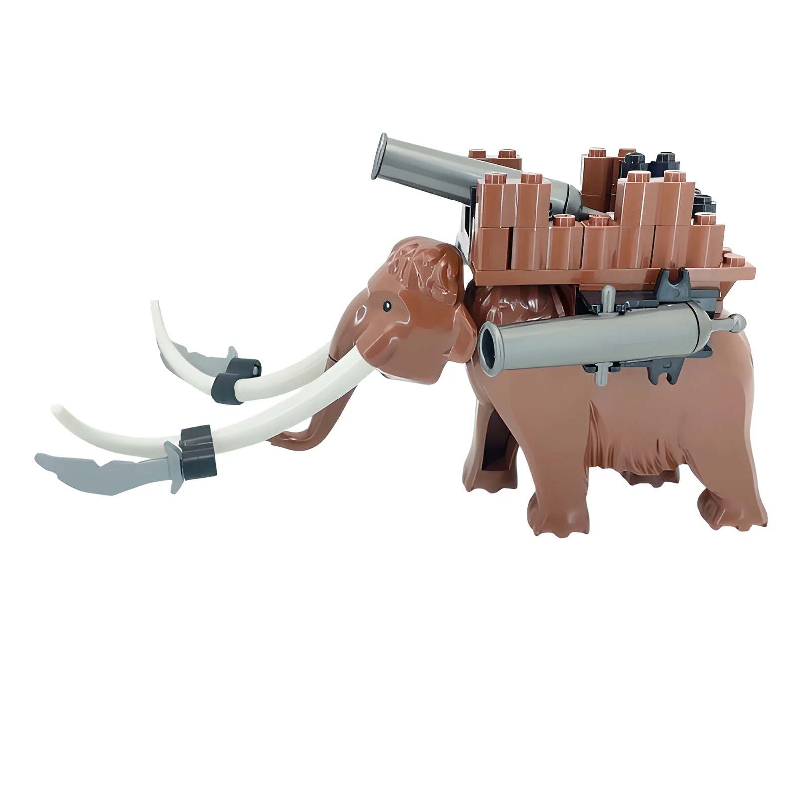 MOC строительные блоки из мелких частиц, животные, шерстяной мамонт, средневековая сцена, серия, военное крепление на слоне, песочный стол, военный