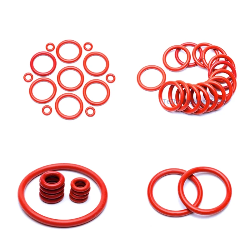 Red Silicone O Ring CS 2mm OD 22/23/24/25/26/27/28/29/30/31/32mm VMQ Silicon O-Ring Waterproof Insulated Rubber Sealing Gasket