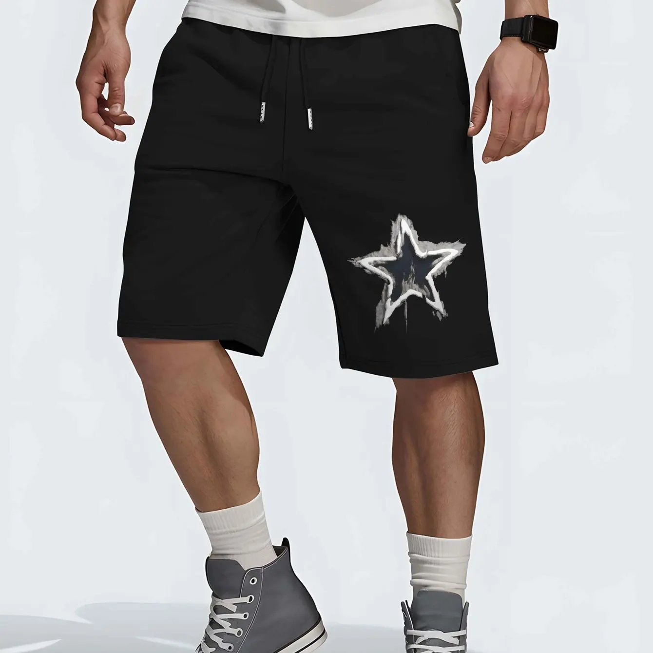 

Summer Men's Casual Star Print Shorts Breathable Skin-friendly Fabric Stylish Versatile Suitable for Sports and Everyday Wear