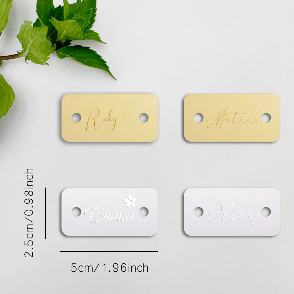 10pcs personalized laser engraved acrylic labels,custom rectangular clothing labels,knitwear acrylic labels,DIY wooden crafts