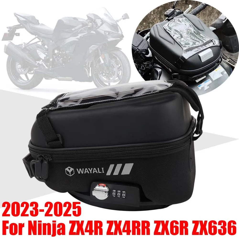 For Kawasaki Ninja ZX-4R ZX4R ZX-4RR ZX4RR ZX-6R ZX636 ZX6R Accessories Tank Bag Luggage Phone Storage Bags Backpack Tanklock