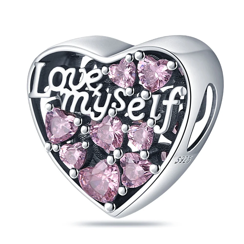 2026 جديد 925 الفضة النقية رومانسية الكلاسيكية زهرة القلب ارتفع حبة سوار DIY بها بنفسك رائعة صنع المجوهرات هدية