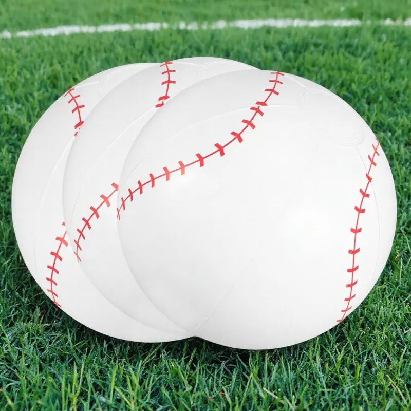 

3Pcs Inflatable Baseball Sturdy Waterproof PVC Ball for Outdoor Indoor Sports Pool Beach Games Lightweight Easy Carry Compact