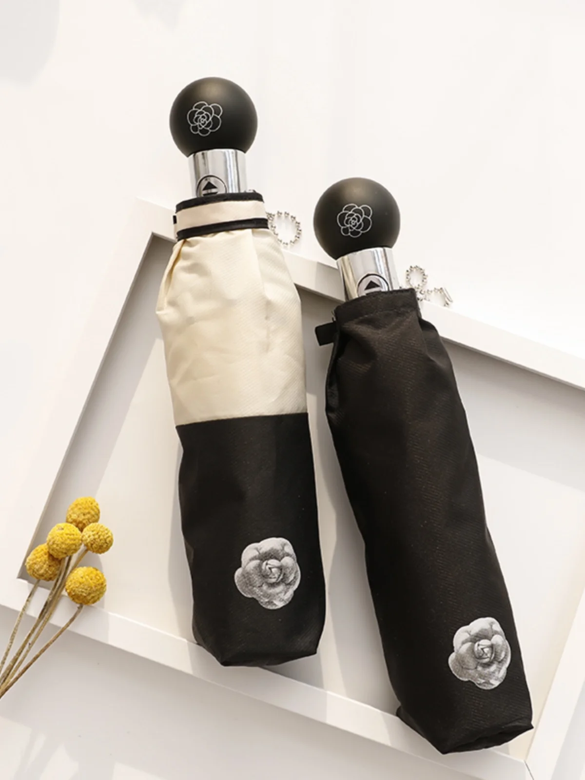 

Auatic зонтик с защитой от ультрафиолета, черный клей, женская лесная система, солнцезащитный козырек от солнца и дождя, двустороннее использование, чайный цветок, домашнее ежедневное использование