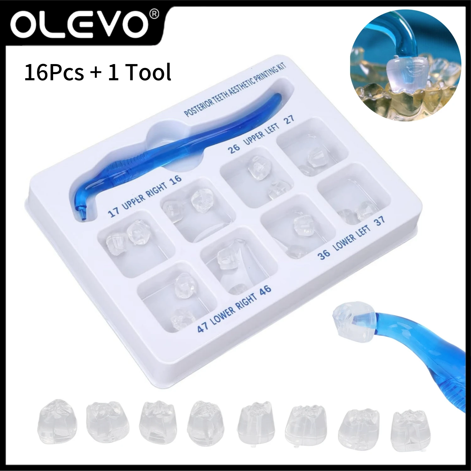 Dental Posterior Teeth Aesthetic Printing Mould Kit For Light Cure Composite Restoration Filling Tools Dentistry Reshape Stamp