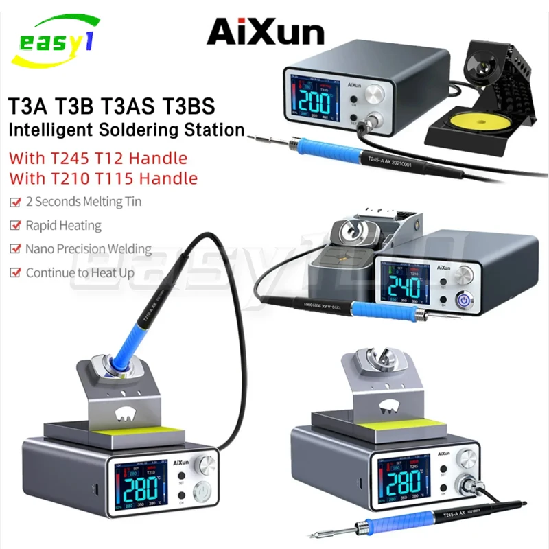 JCID Aixun T3A T3B intelligent Welding Station With Soldering Iron T115 T245 T210 Handle Welding Tips For Phone BGA Repair Tools