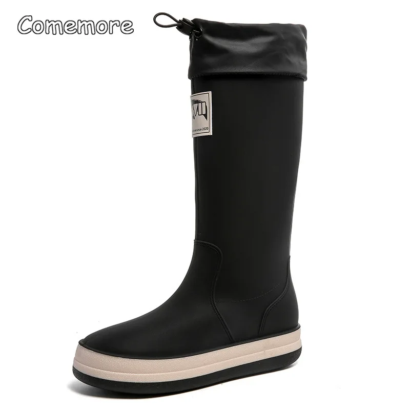 Comemore Outdoor damska moda kalosze połowu połowy łydki antypoślizgowe wodoodporne buty para praca buty przeciwdeszczowe gumowe buty ocieplane 44