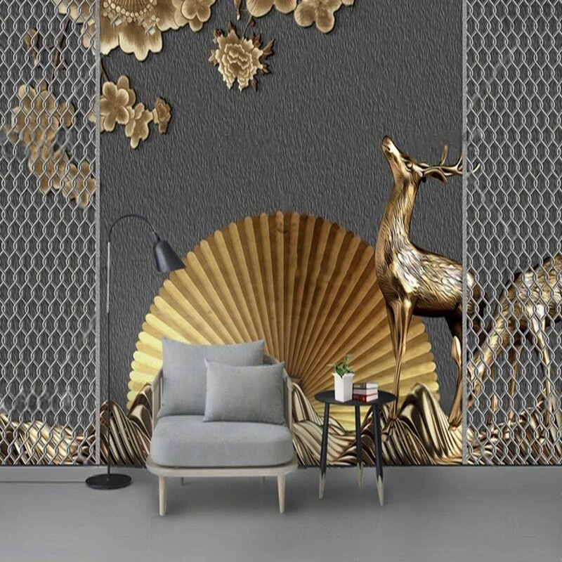 

Modern gypsum fans Lushan TV luxury home decoration bedroom background wall customization