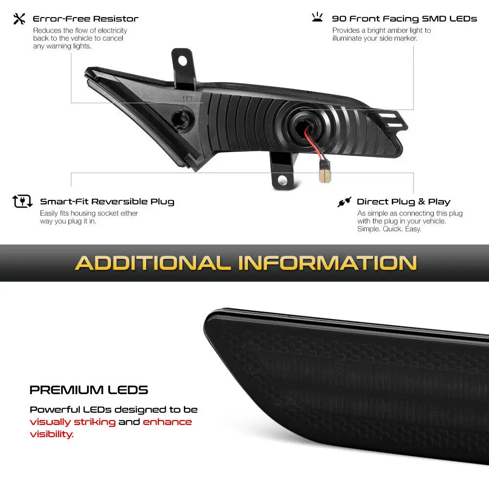 

For Porsche Cayenne 957 2007-2010 967 Gen Cayenne Side Marker Light [No Dynamic] LED Turn Signal Indicator Lamps OEM#95563103610