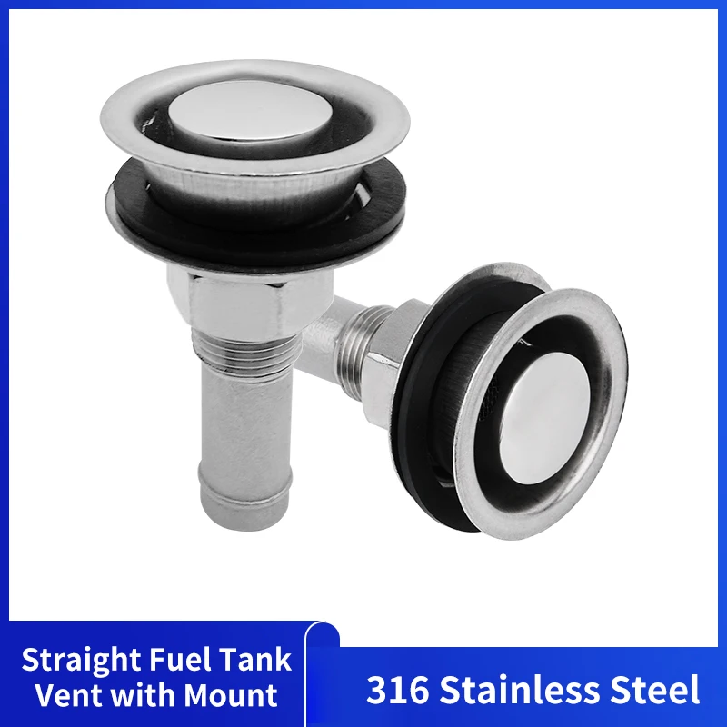 

Marine Boat GAS Fuel Tank Air Vent Stainless Steel 316 Flush Mount Thru Hull Tank Vent Mounting Gasket Hardware