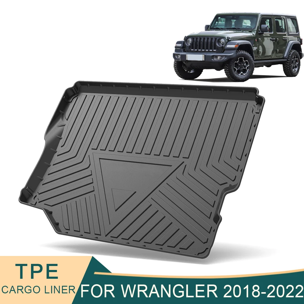 

For Jeep Wrangler JL 2018-2023 Auto Car Cargo Liner All-Weather TPE Non-slip Trunk Mats Boot Tray Carpet Interior Accessories