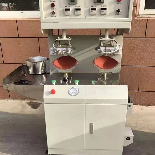 Automatic cap and eyebrow shaping machine, steam type, available in the cap factory, double-head front sheet machine